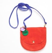 Image of NEW Tangerine COWHIDE Largeish Leather Locket Handbag