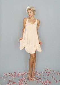 Image of Petal: Silk crepe de chine petal hem a-line tank dress