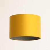 Image of Yellow silk lampshade / / gold geo 2 lining 