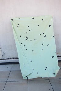Image of Linen Throw "Circle Drops Mint"