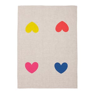 Image of Endless Love multi-colour heart natural teatowel