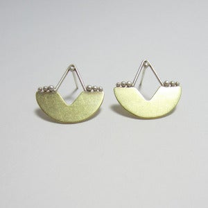 Image of Beaded Moon Studs