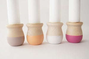 Image of Wooden Candle Cups set of 4 {Natural Glow}