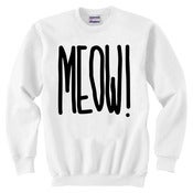 Image of Meow! White Crew Neck Sweater
