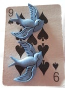 Image of Blue Swallow Bird Rockabilly Tattoo Kitsch Retro Vintage Style Earrings