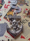 Image of Large Anchor & Skull Cross Bones Pendant Necklace Rockabilly Punk Psychobilly Nautical 