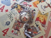Image of Kissing Doves Floral Glass Bubble Cameo Swallow Rockabilly Kitsch Retro Vintage Style Necklace 