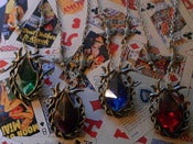 Image of Shaped Faux Glass Crystal Pendant Bird Frame Swallow Vintage Style Necklace - 4 Colourways