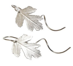 Image of Botanic: hawthorn leaf earring with tendril earwire