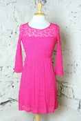 Image of Electric Pink Lace Dress