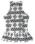 Image of Fair Trade African Print Peplum Top Black White