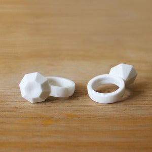 Image of Large Diamond Bone China Ring
