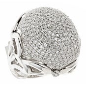 Image of " New " Kara Ackerman <i> Talulah <i/> Pave Dome Cocktail Ring in Rhodium
