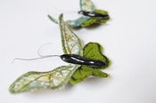 Image of Fabric and Ceramic Butterfly Brooch Green and Blue