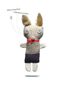 Image of Alban le loup blanc/kit doudou