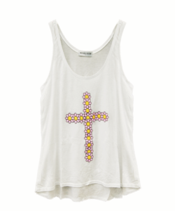 Image of FLOWER CROSS WHITE VEST