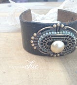 Image of Antique Brooch Leather Cuff