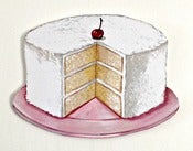 Image of Coconut Layer Cake with cherry JUMBO wood diecut/sign