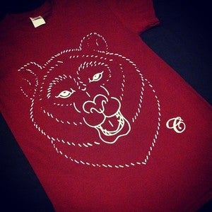 Image of 'Just a t-shirt I designed with my bear hands.' - Maroon