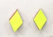 Image of NEON DIAMOND LEATHER stud earrings