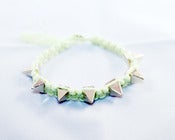Lime Green / Gold Spike Nylon Bracelet