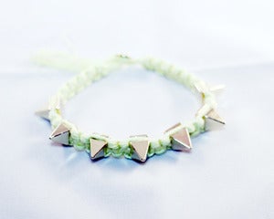 Image of Lime Green / Gold Spike Nylon Bracelet