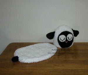 Image of Sleepy Sheep / Lamb Hat and Cover / Cape Set, CROCHET PATTERN, PDF