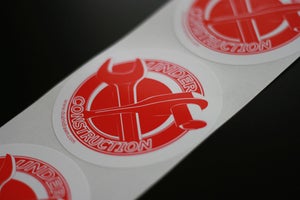 Image of 4" Under Construction sticker - white background