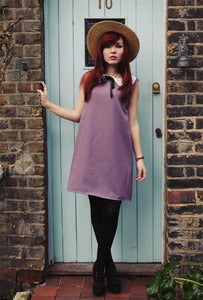 Paige Purple Smock with Lace Collar Image of Paige Purple Smock with Lace Collar