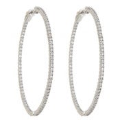 Image of " New " Kara Ackerman <i> Talulah <i/> Common Prong Skinny Hoops in Rhodium