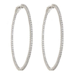 Image of " New " Kara Ackerman <i> Talulah <i/> Common Prong Skinny Hoops in Rhodium