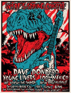 Image of Shredding T-Rex. Dave Dondero/Young Livers show poster
