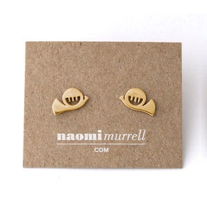 Image of French Horn Studs | Golden {25% OFF + FREE SHIPPING}