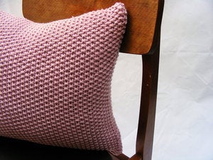 Image of Hand Knit Moss Stitch Cushion (Rose Pink)(40x40cm)