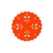Image of Snow Flake Coasters box of 4 olive orange