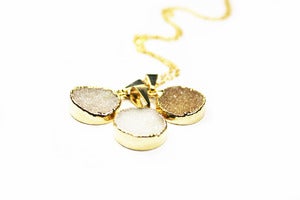 Image of NEW IN! AUREOLE Semi- Precious Druzy Pendant Necklace