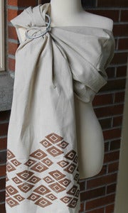 Image of Umi Sling Baby Carrier: Handprinted Cotton-Linen Blend "Gold Geo"