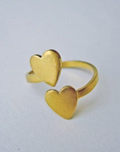 Image of Two Hearts - Double Heart Ring