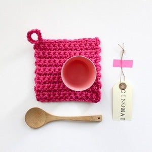 Image of Carré au crochet ROSE (13 cm)