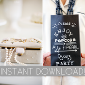 Image of Oscars PJs and Pearls Party Printables