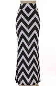 Image of Plus size zig zag striped maxi skirt
