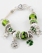 Image of Pandora style St Paddy's Day Charm Bracelet 