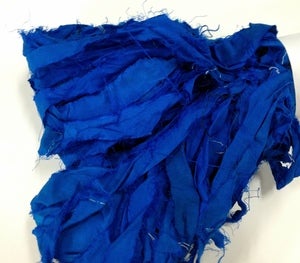 Image of Royal Blue Recycled Silk Ribbon