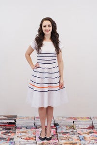 Image of Breton Stripe Tea Dress - Christina MADE TO ORDER