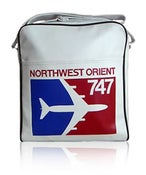 Image of NORTHWEST ORIENT BOEING 747 RETROBAG FAUX LEATHER (RT-NW-WH)