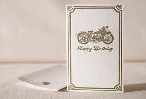 Image of Vintage Motorcycle Birthday Card