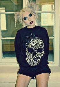 Image of Applique Black White Leopard Print Bow Stud Jumper