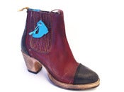 Image of No.0044 CROSSWALK cap-toe chelsea boot Vintage Red