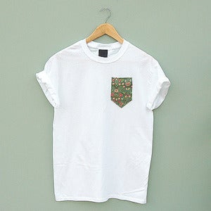 Image of Green Floral Pocket Tee by Patch Apparel 