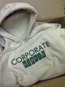 Image of Corporate Hippie Hoodie(white and green)